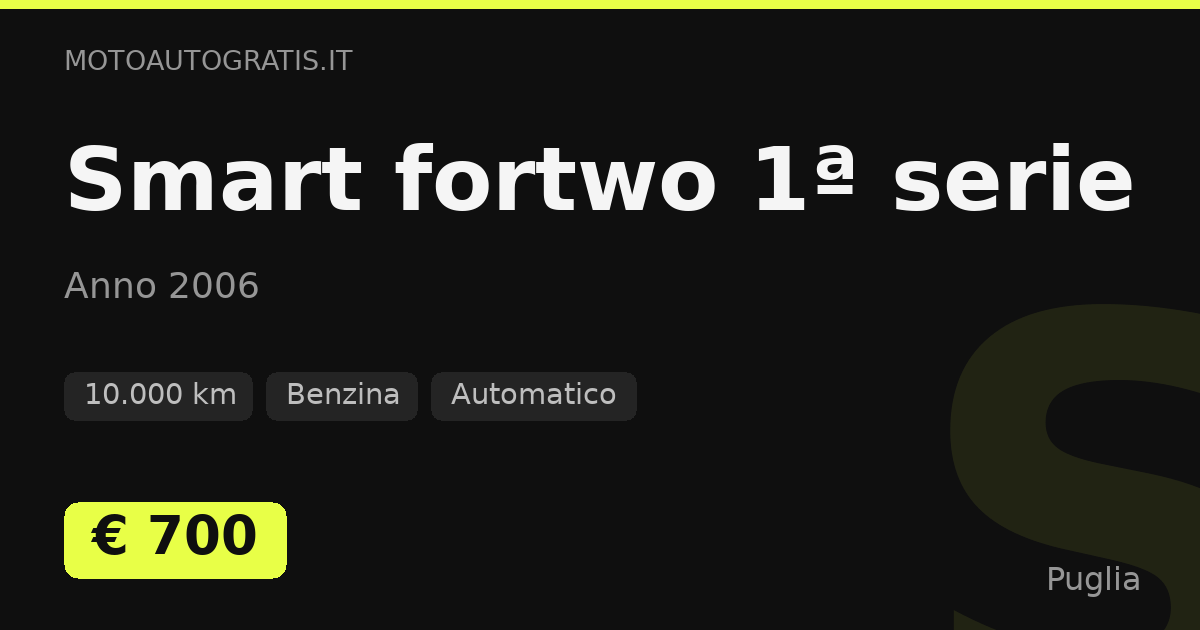 Smart fortwo 1ª serie
