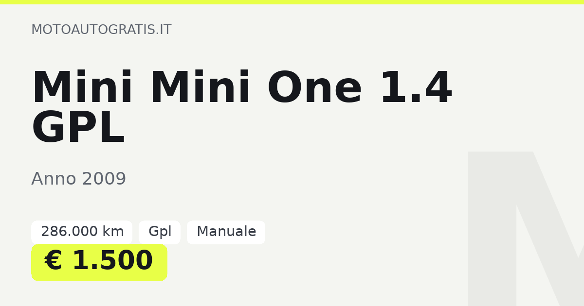 Mini Mini One 1.4 GPL