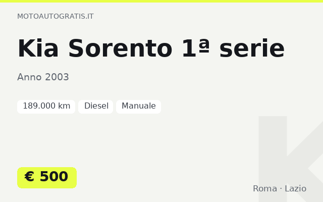 Kia Sorento 1ª serie