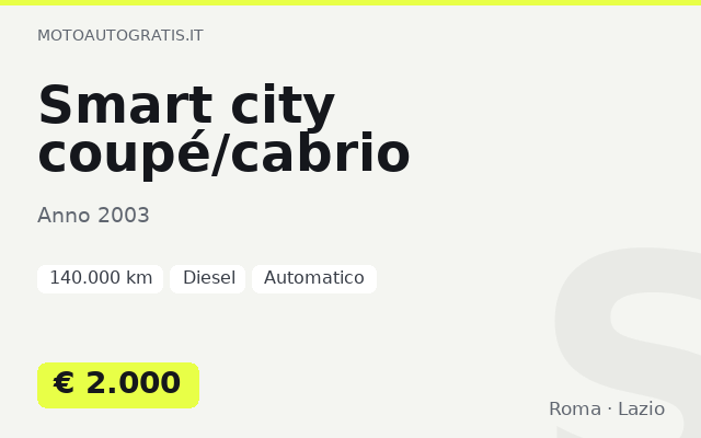 Smart city coupé/cabrio