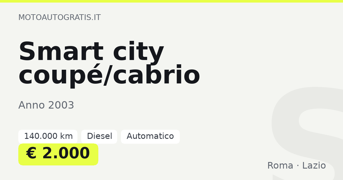 Smart city coupé/cabrio