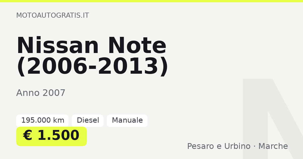 Nissan Note (2006-2013)