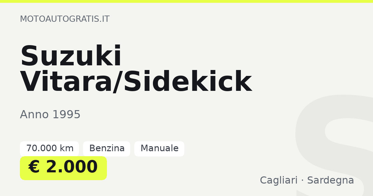 Suzuki Vitara/Sidekick