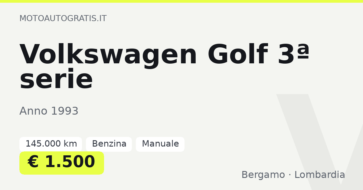 Volkswagen Golf 3ª serie