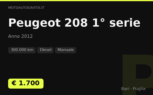 Peugeot 208 1° serie