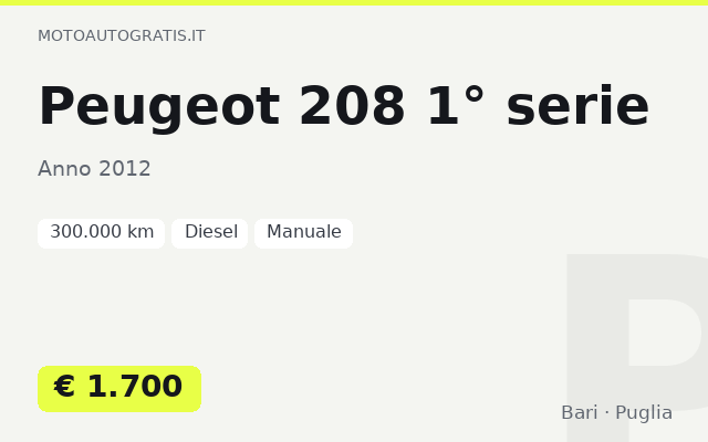 Peugeot 208 1° serie