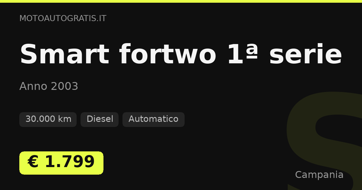 Smart fortwo 1ª serie