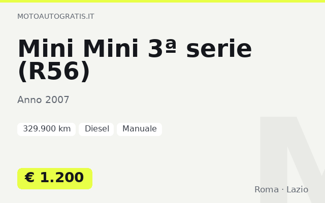 Mini Mini 3ª serie (R56)
