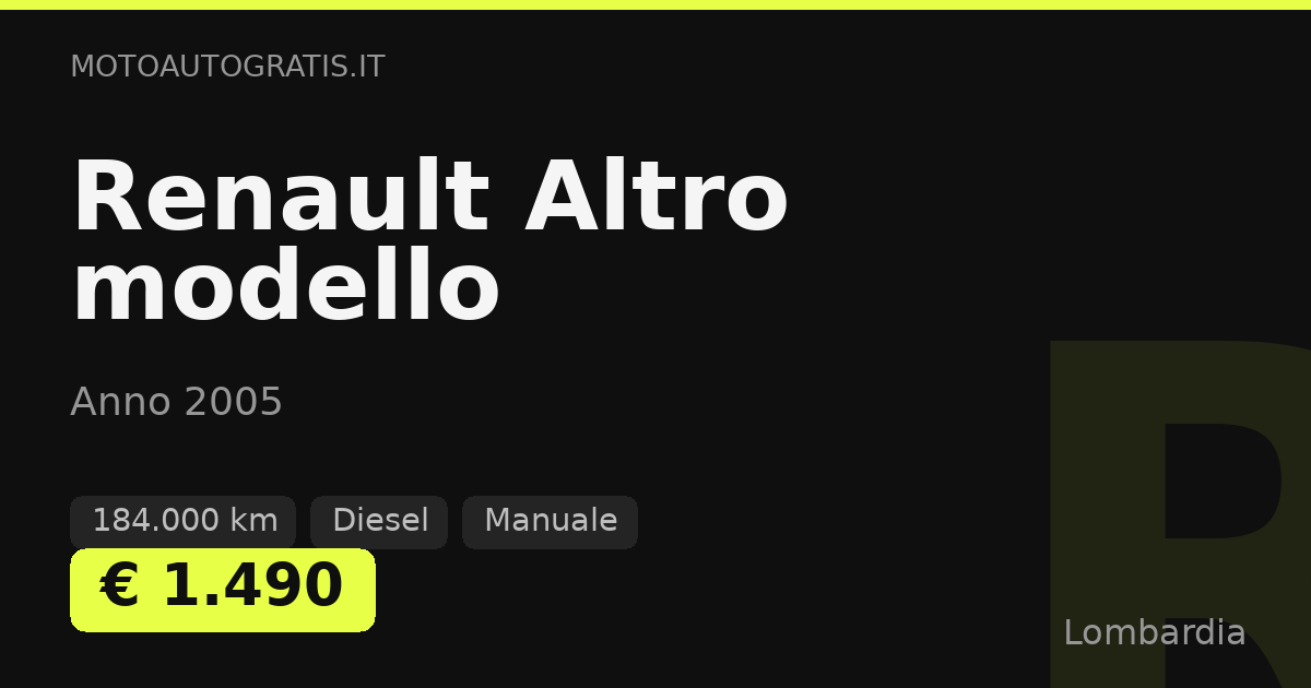 Renault Altro modello