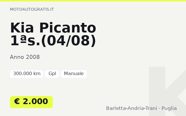 Kia Picanto 1ªs.(04/08)