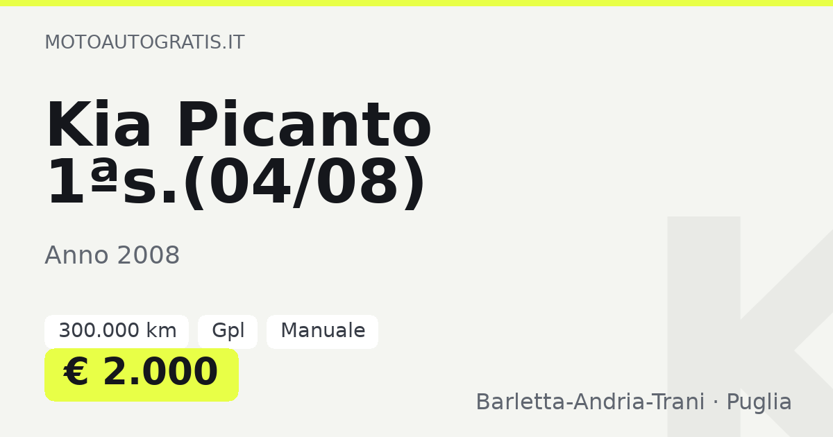 Kia Picanto 1ªs.(04/08)