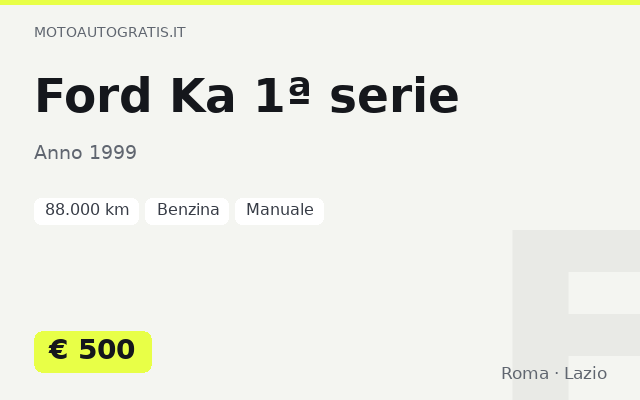Ford Ka 1ª serie