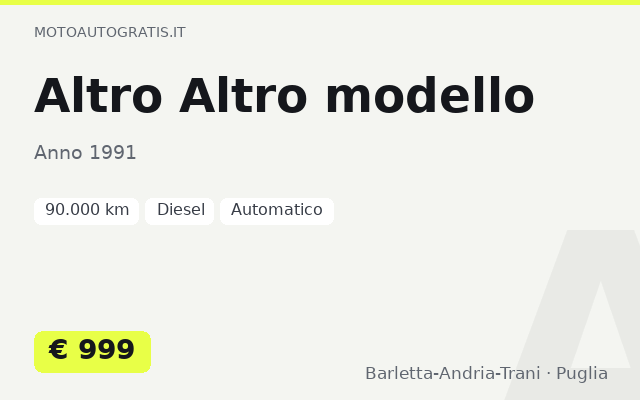 Altro Altro modello