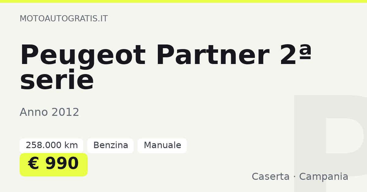 Peugeot Partner 2ª serie