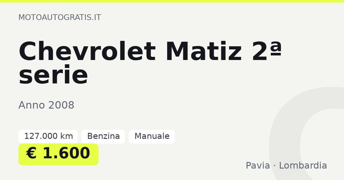 Chevrolet Matiz 2ª serie