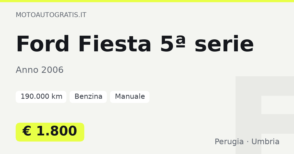Ford Fiesta 5ª serie
