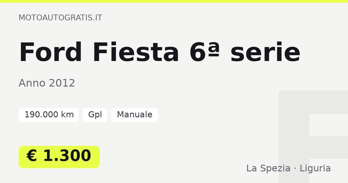 Ford Fiesta 6ª serie