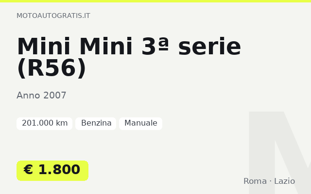 Mini Mini 3ª serie (R56)
