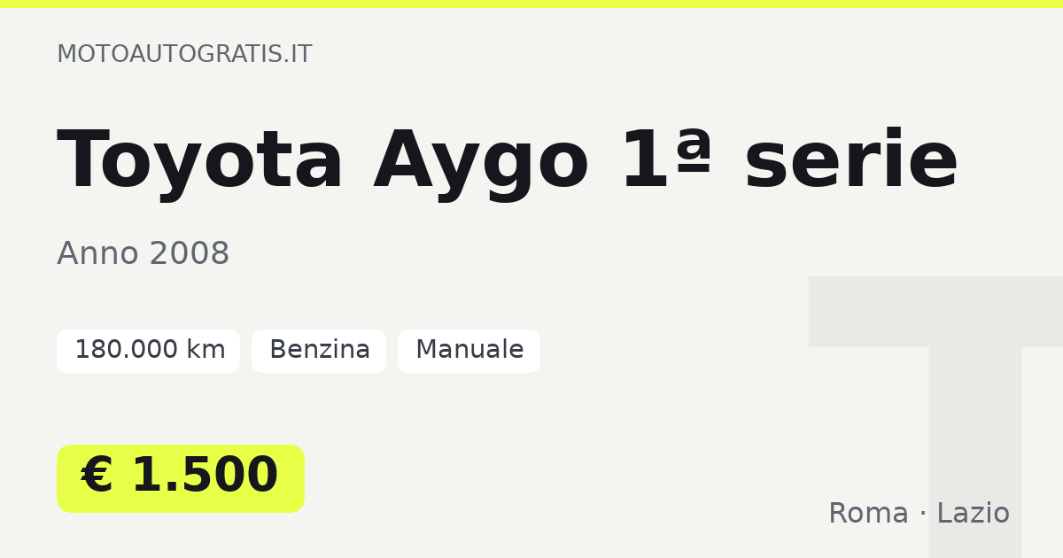 Toyota Aygo 1ª serie