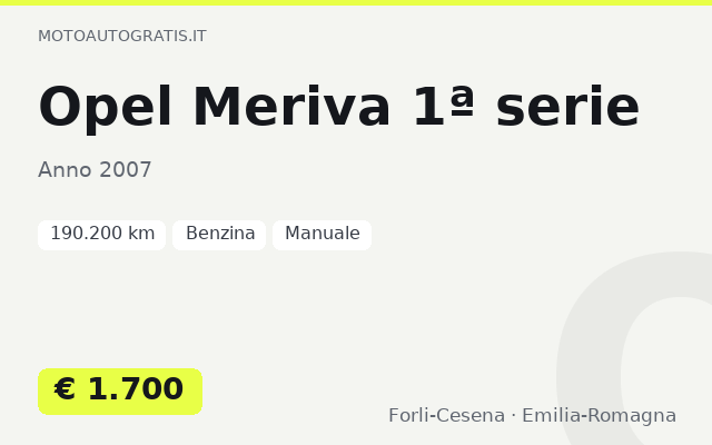 Opel Meriva 1ª serie