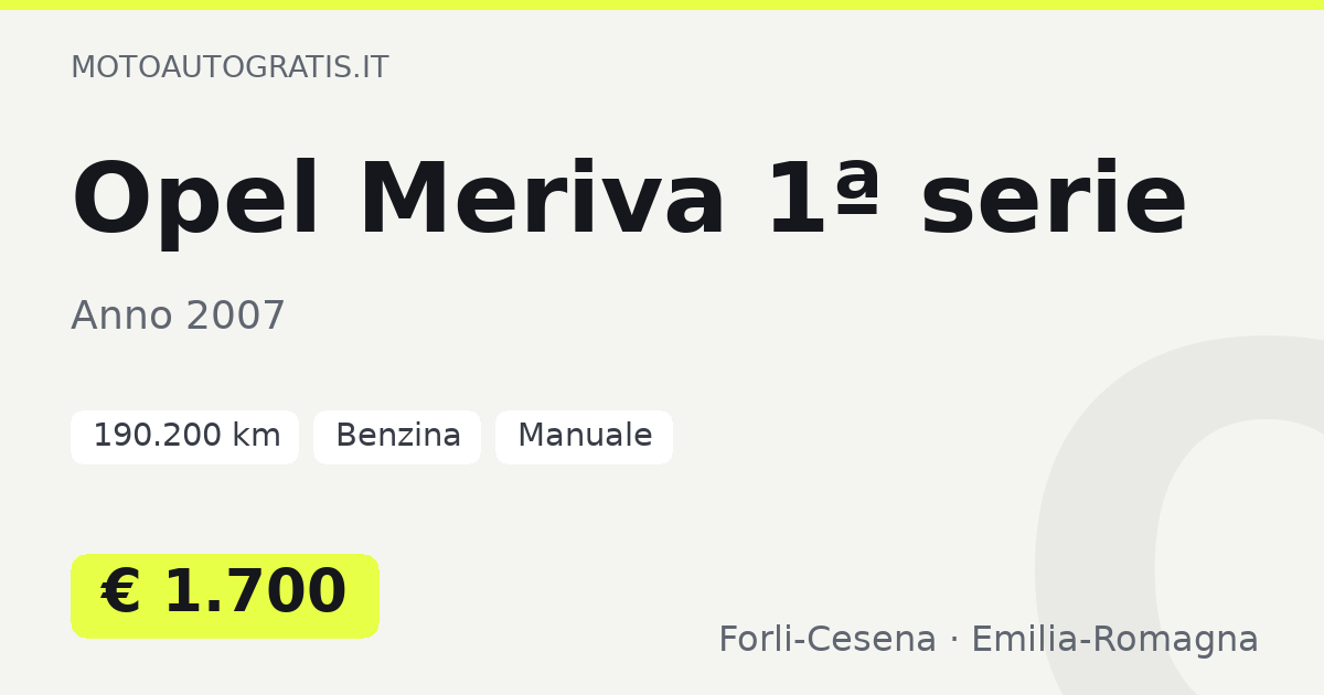 Opel Meriva 1ª serie