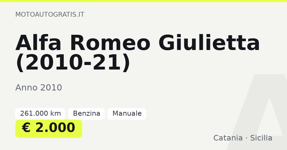 Alfa Romeo Giulietta (2010-21)