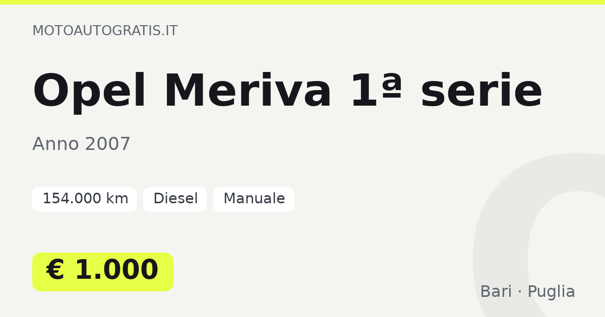 Opel Meriva 1ª serie