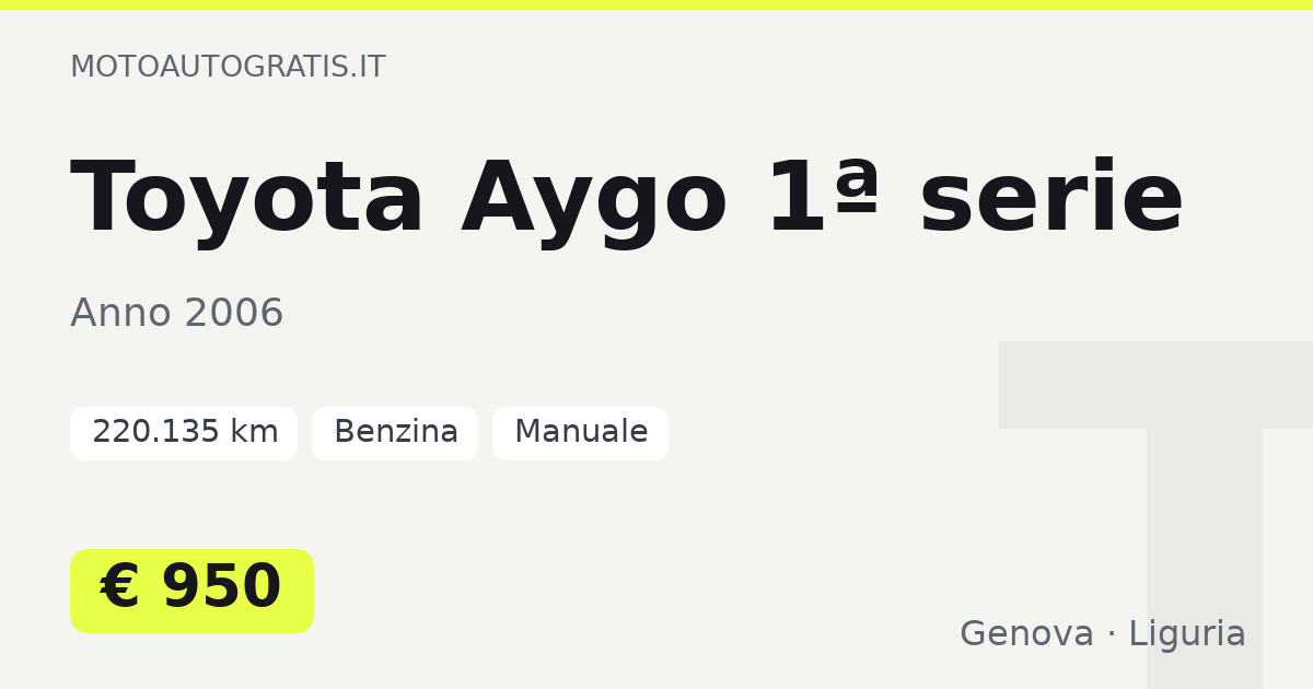 Toyota Aygo 1ª serie