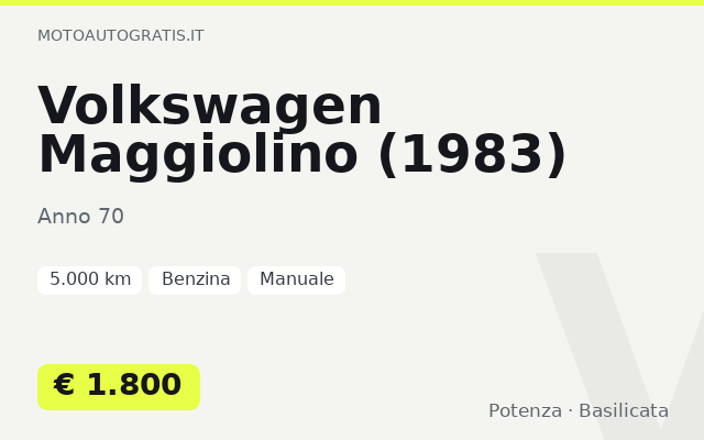 Volkswagen Maggiolino (1983)