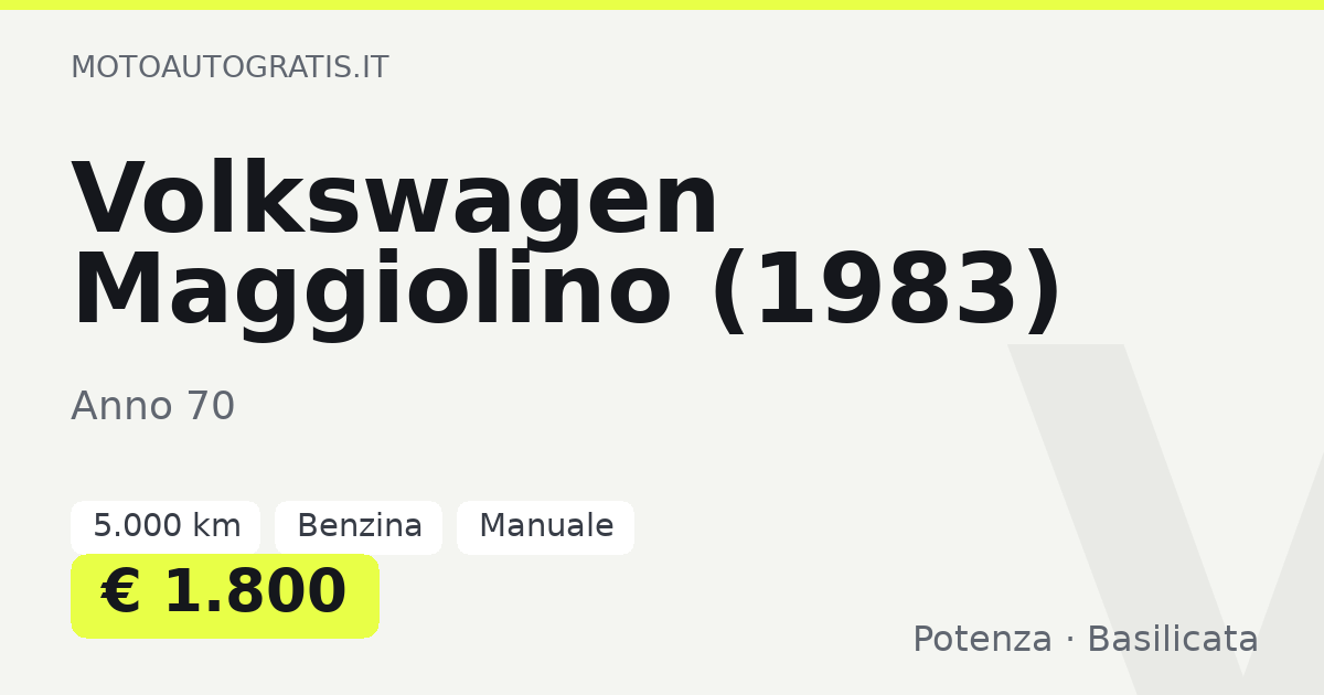 Volkswagen Maggiolino (1983)