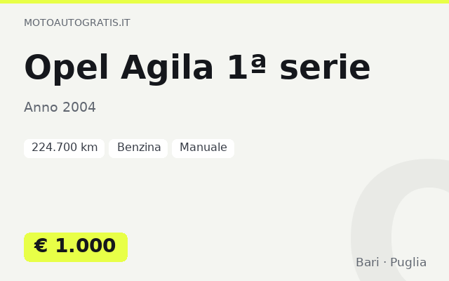 Opel Agila 1ª serie