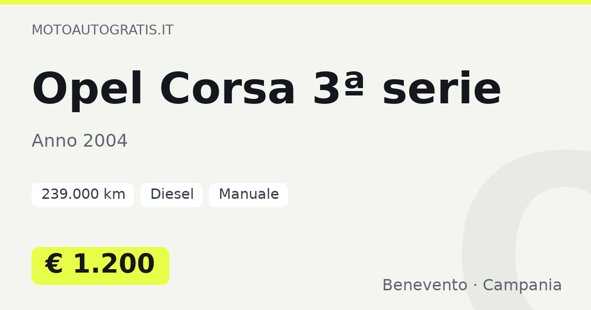 Opel Corsa 3ª serie