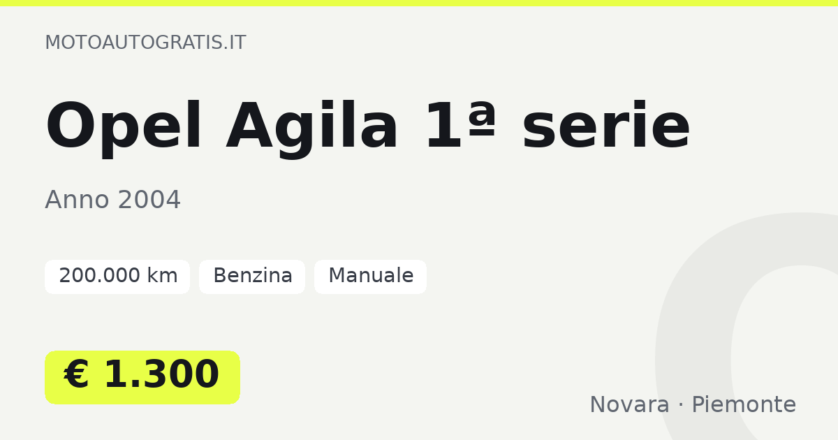 Opel Agila 1ª serie