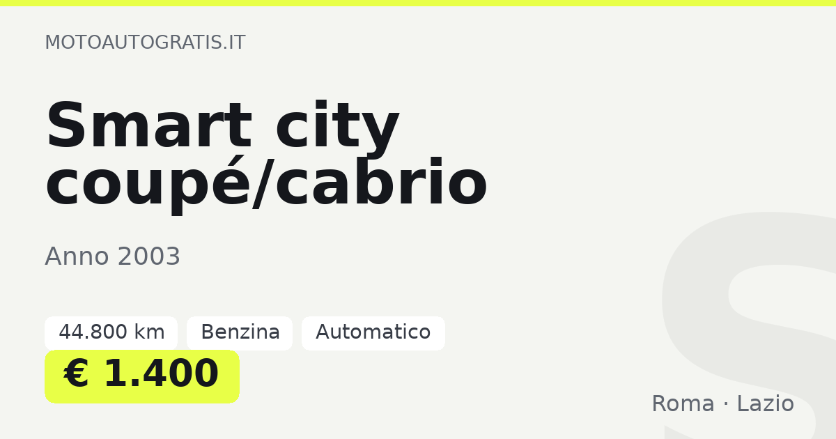 Smart city coupé/cabrio
