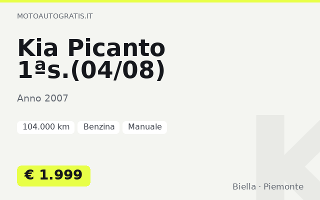 Kia Picanto 1ªs.(04/08)