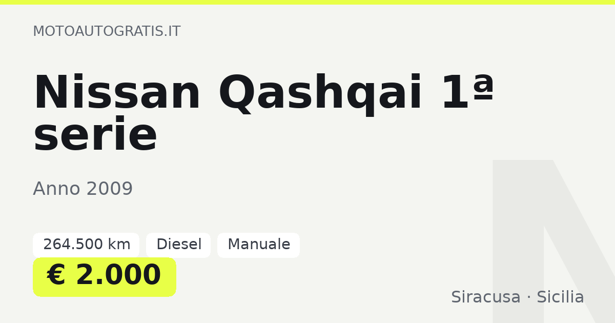 Nissan Qashqai 1ª serie