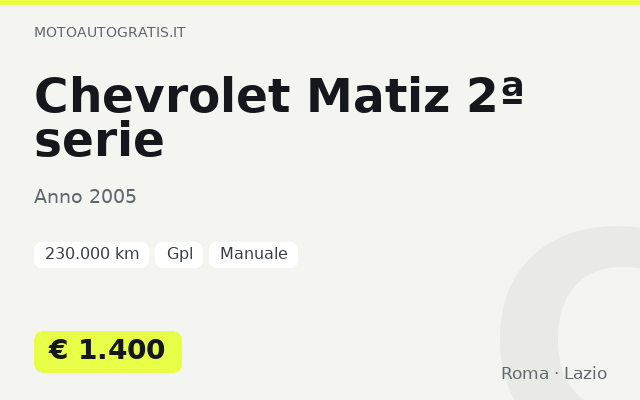 Chevrolet Matiz 2ª serie