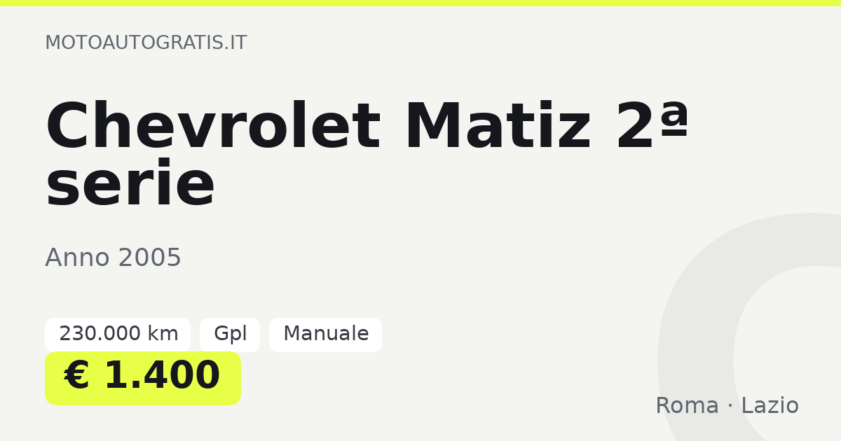 Chevrolet Matiz 2ª serie