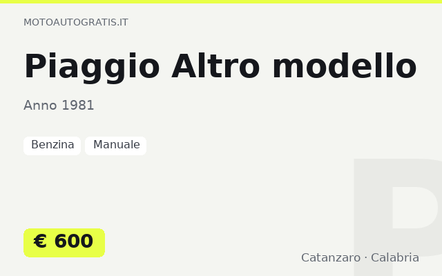 Piaggio Altro modello