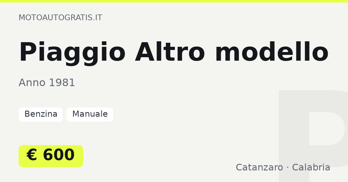 Piaggio Altro modello