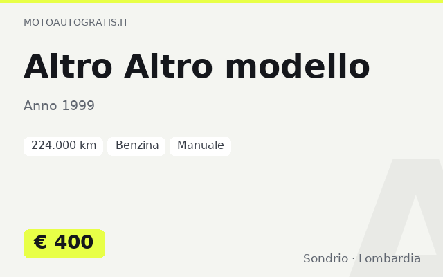 Altro Altro modello
