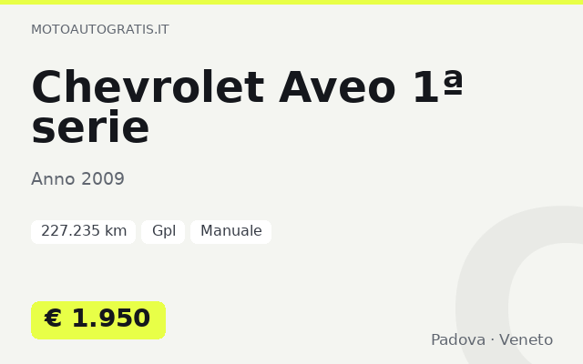 Chevrolet Aveo 1ª serie