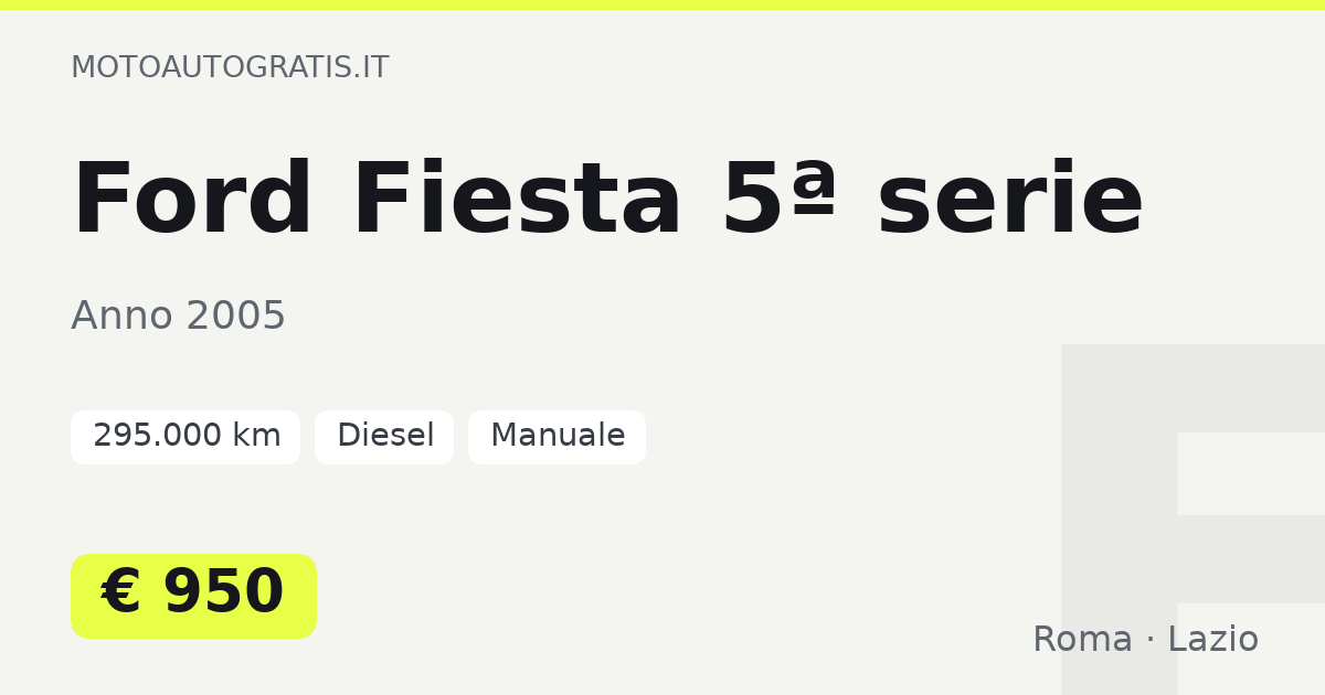 Ford Fiesta 5ª serie