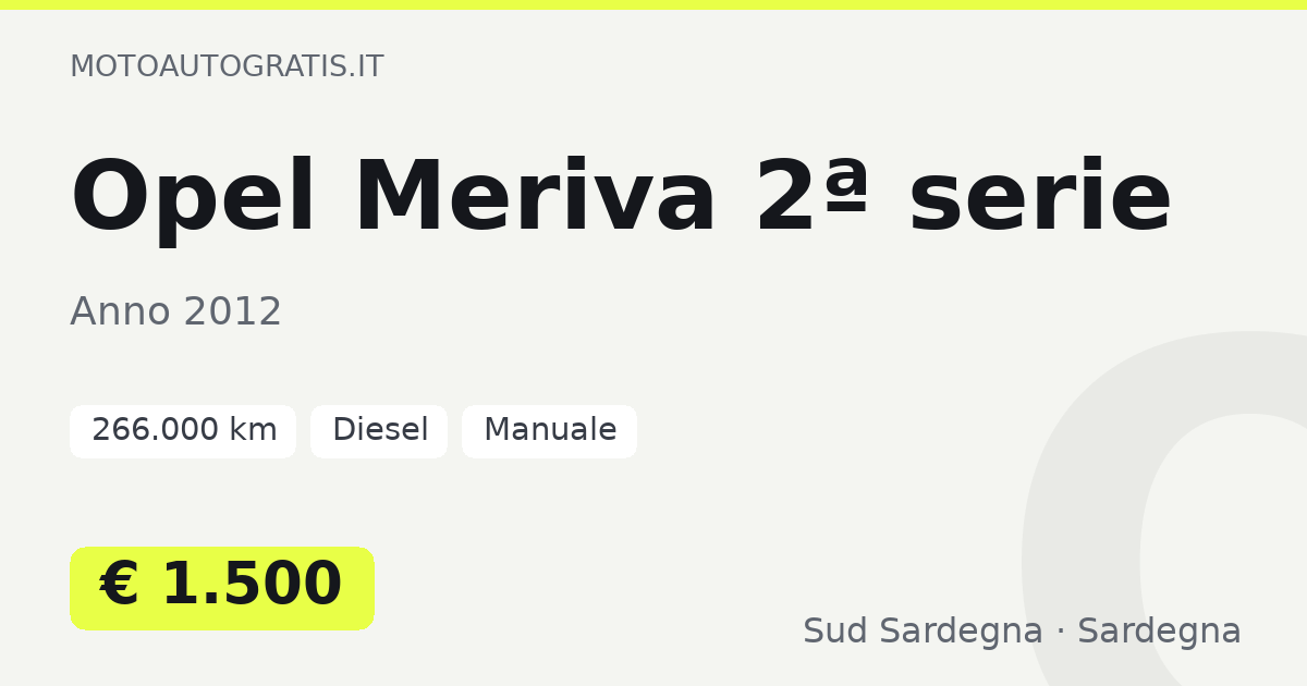 Opel Meriva 2ª serie