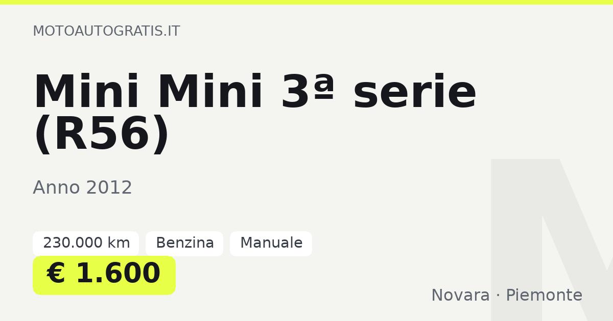 Mini Mini 3ª serie (R56)