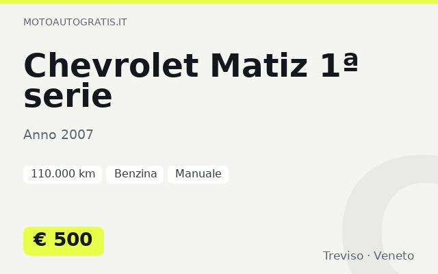 Chevrolet Matiz 1ª serie
