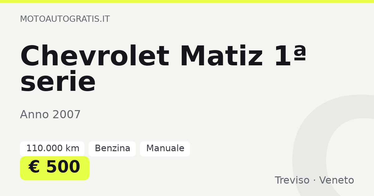 Chevrolet Matiz 1ª serie