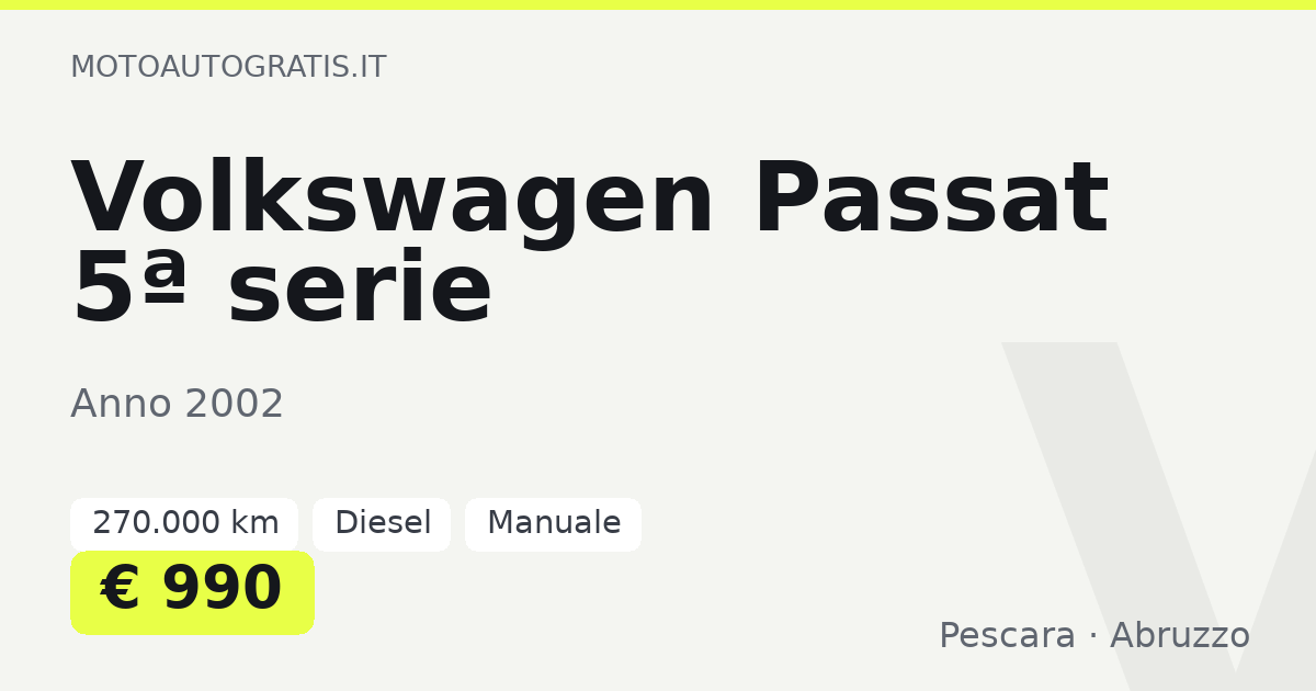Volkswagen Passat 5ª serie