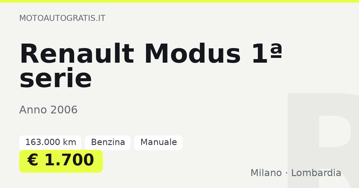 Renault Modus 1ª serie