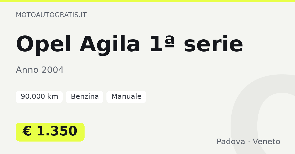 Opel Agila 1ª serie